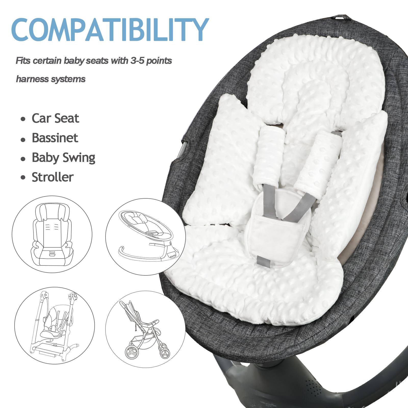 Jundetye body pillow cushions baby for comfortable rides.