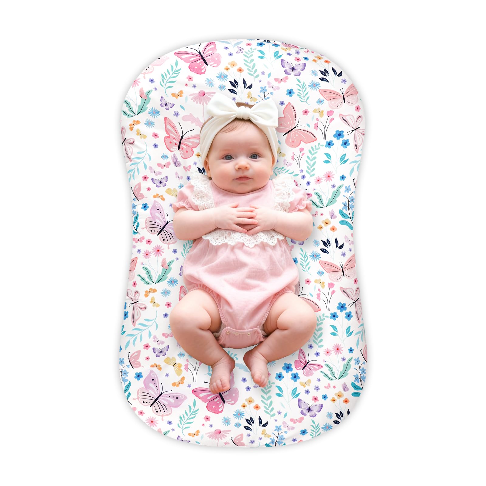 Jundetye butterfly lounger cover protects the nest with soft, breathable fabric for newborns.
