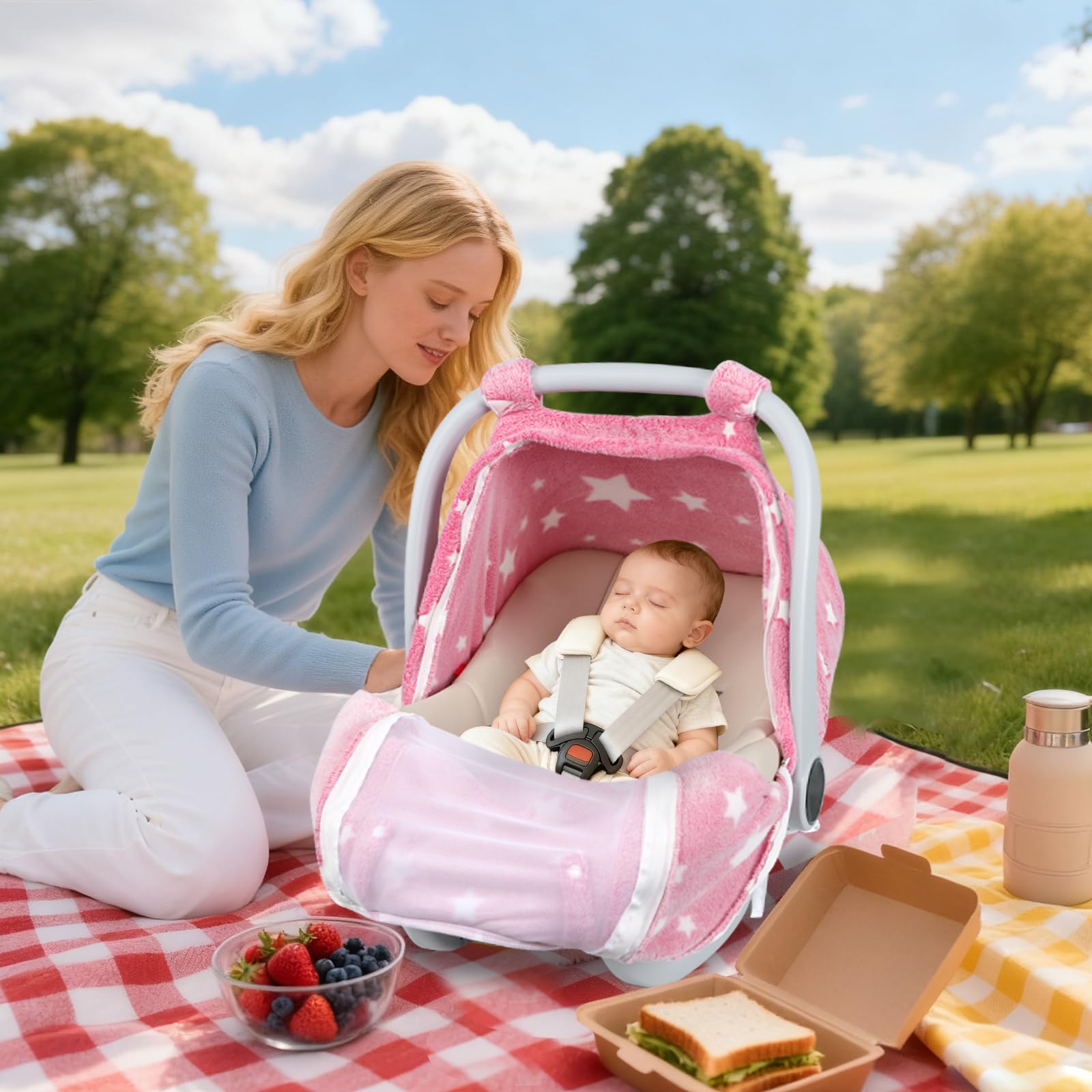 Jundetye car seat cover with elastic strap fits most seats securely.