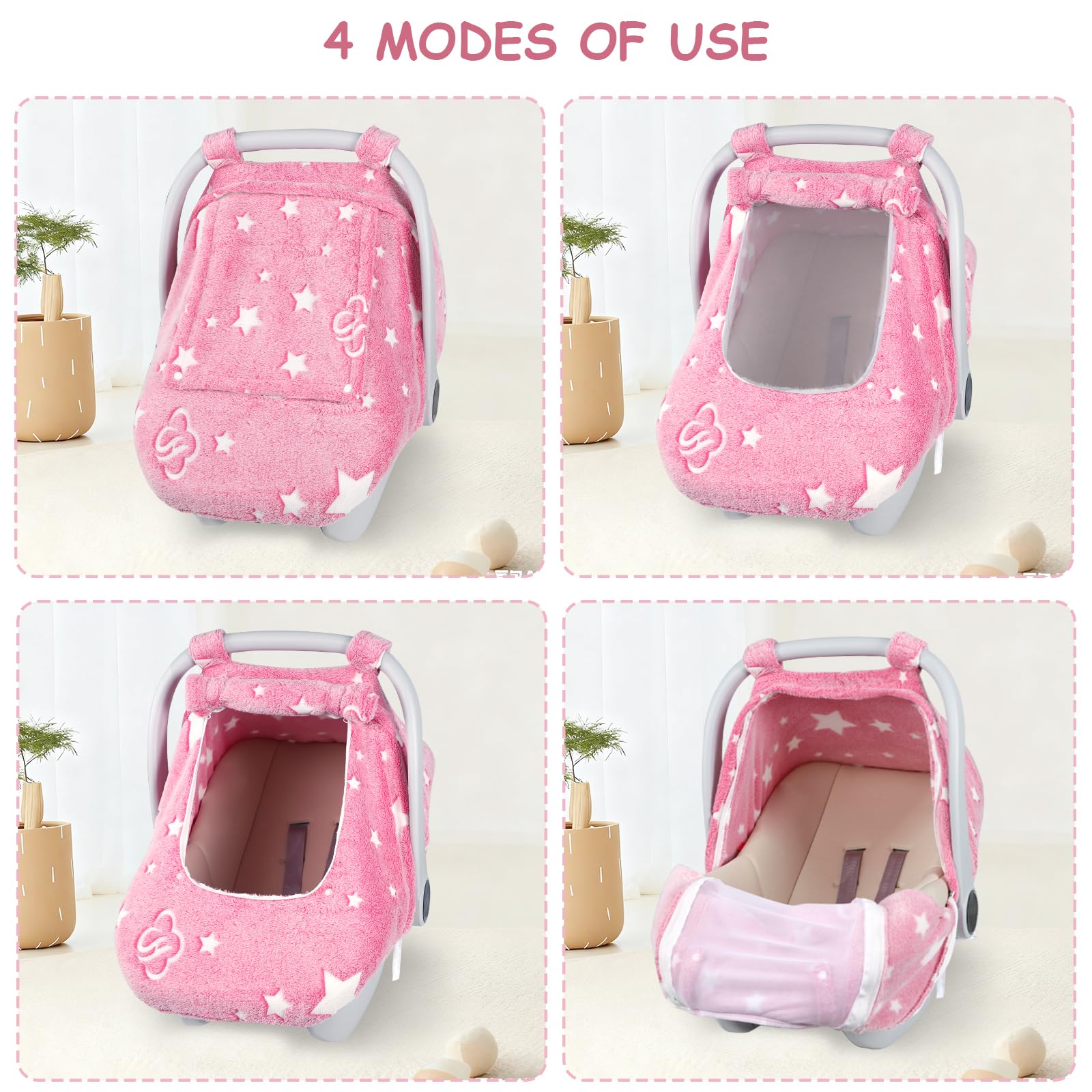 Jundetye car seat cover large zipper window simplifies getting your child in and out.