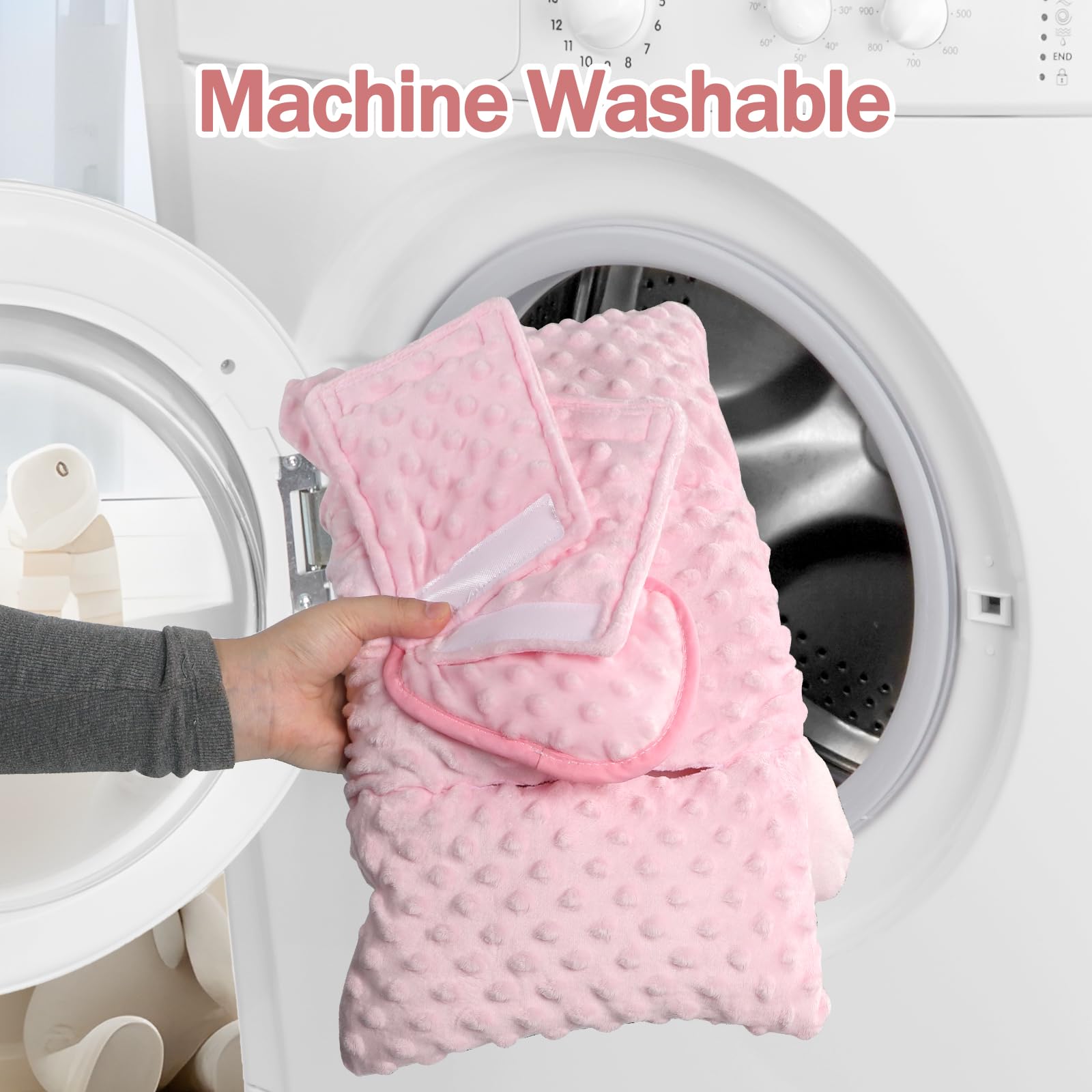 Jundetye double-sided plush fabric and dot fabric offer a cozy tactile feel for baby