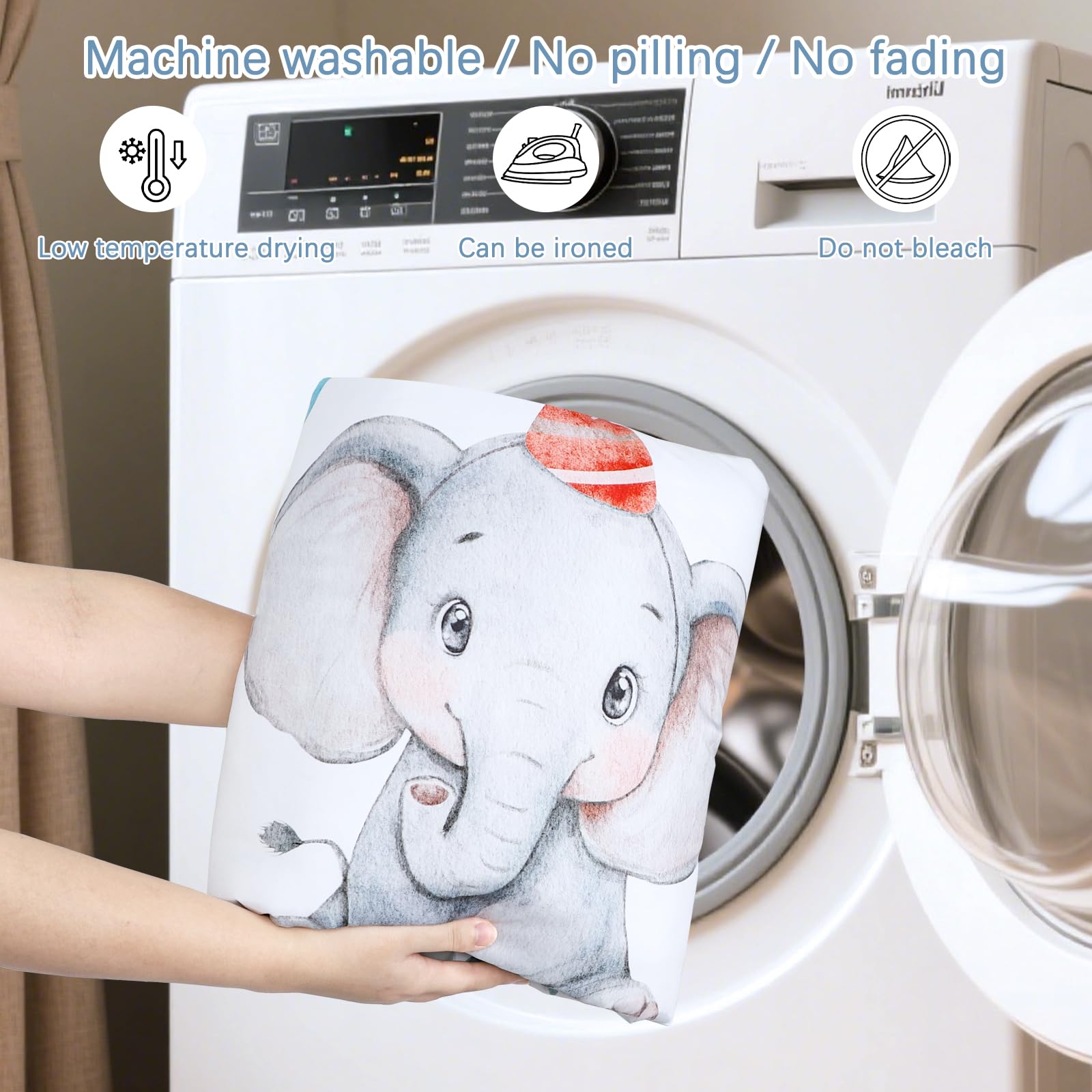 Jundetye easy-care fabric simplifies laundering for busy parents.