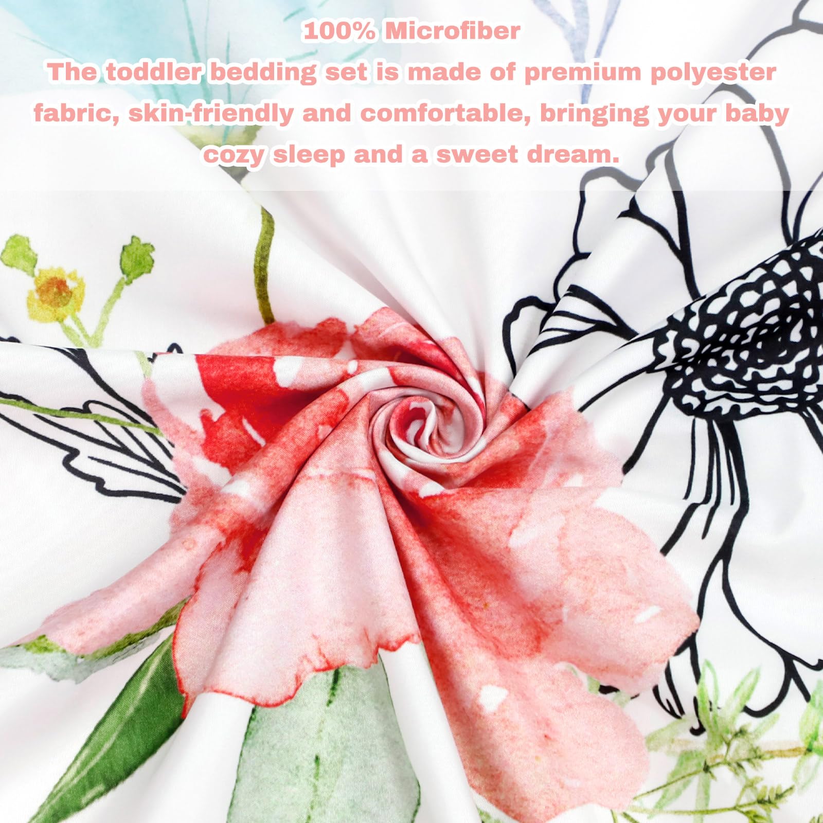 Jundetye floral fitted sheet pink soft and skin-friendly