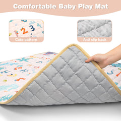 Jundetye foldable play mat shown folded for easy storage, ideal for indoor or outdoor use.