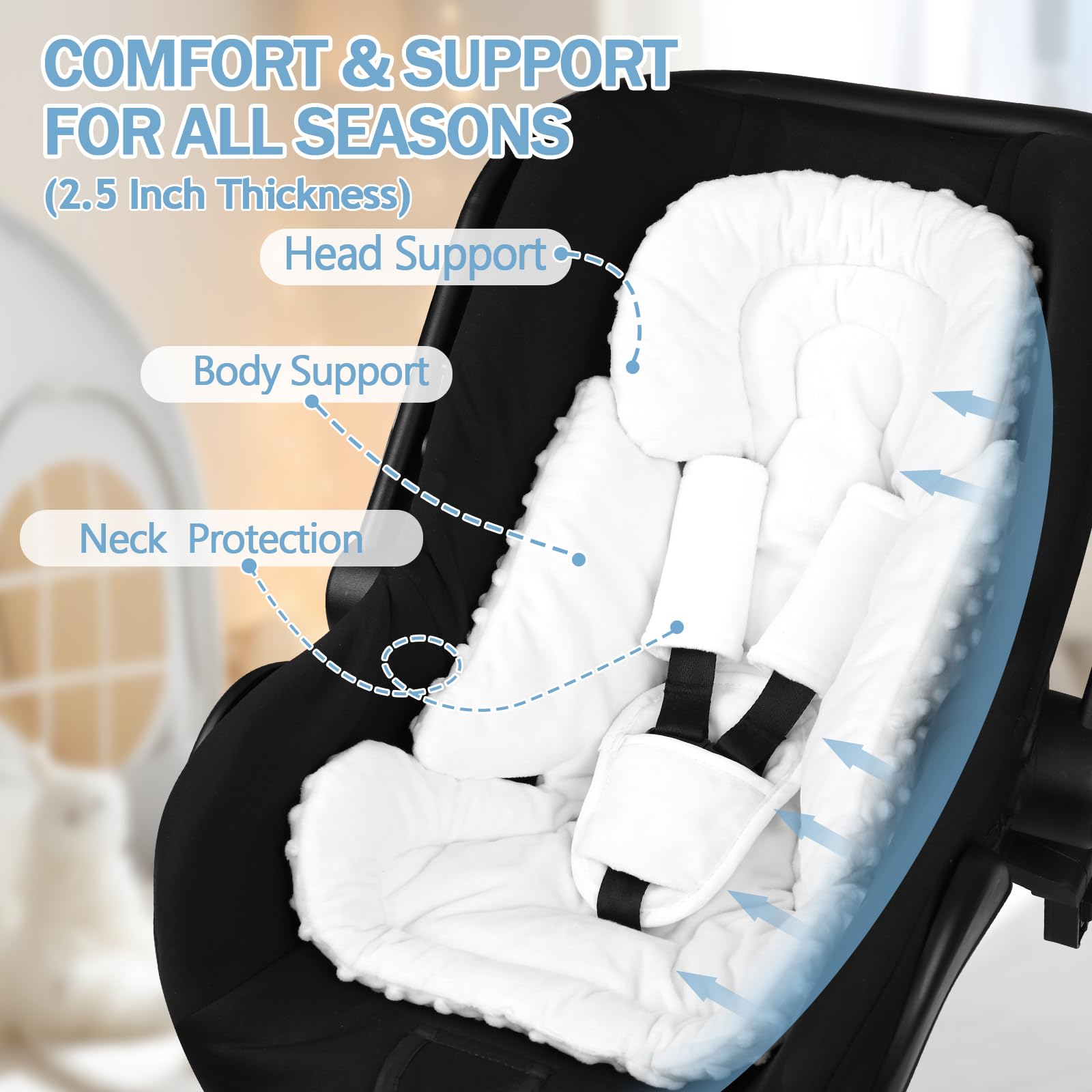 Jundetye head support offers gentle stability for tiny heads.