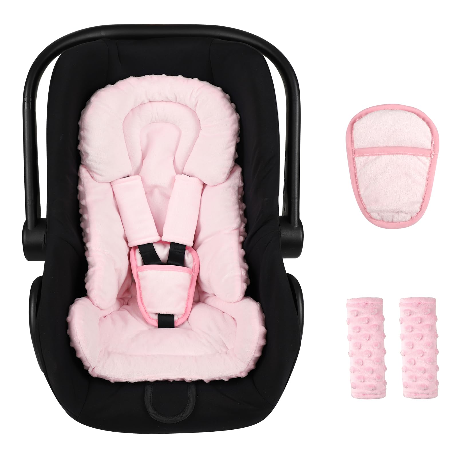 Jundetye infant car seat insert 3-in-1 provides full support for newborns during car rides