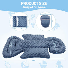 Jundetye head support blue close-up shows targeted head and neck support for newborns.