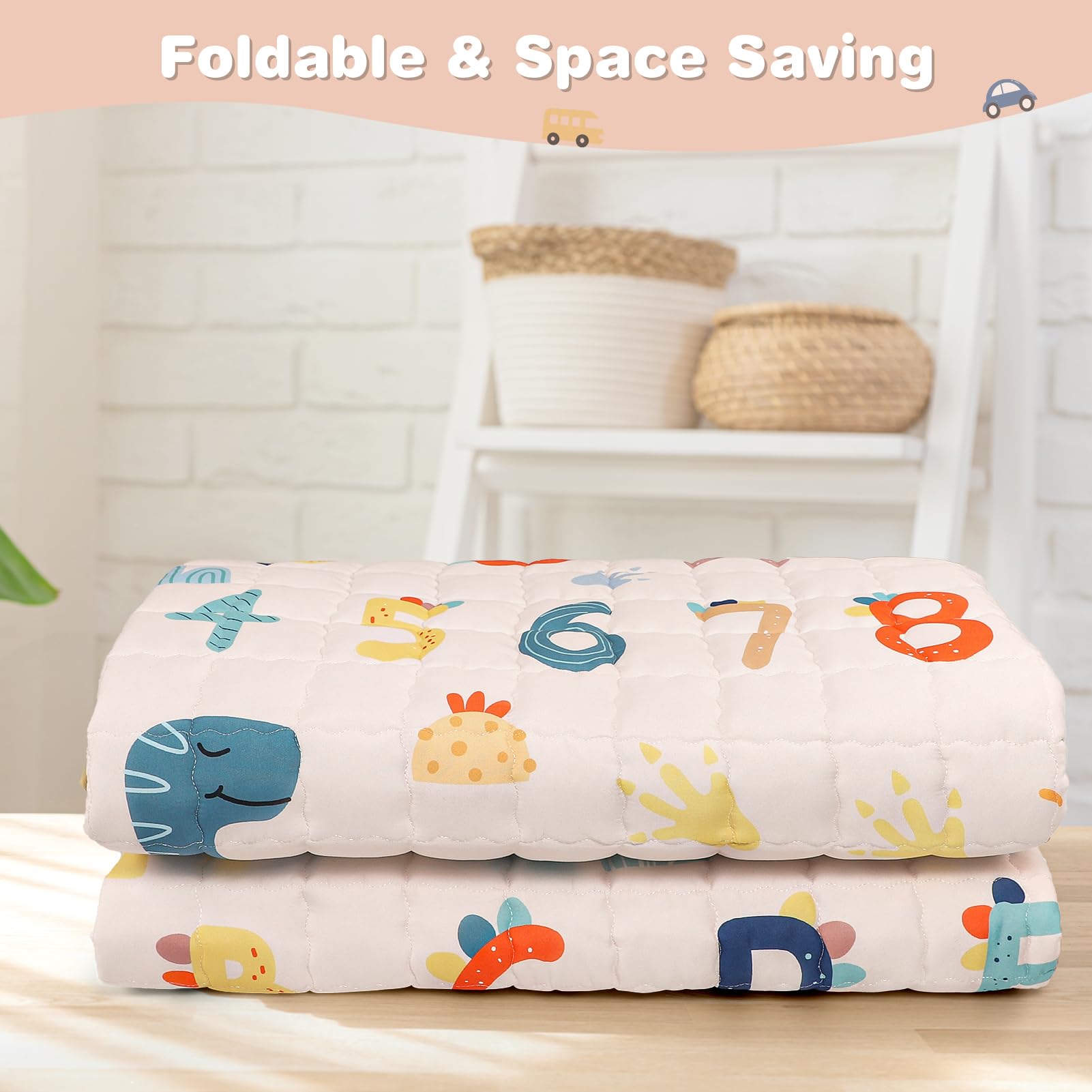 Jundetye machine washable fabric makes cleanup quick after messy play.
