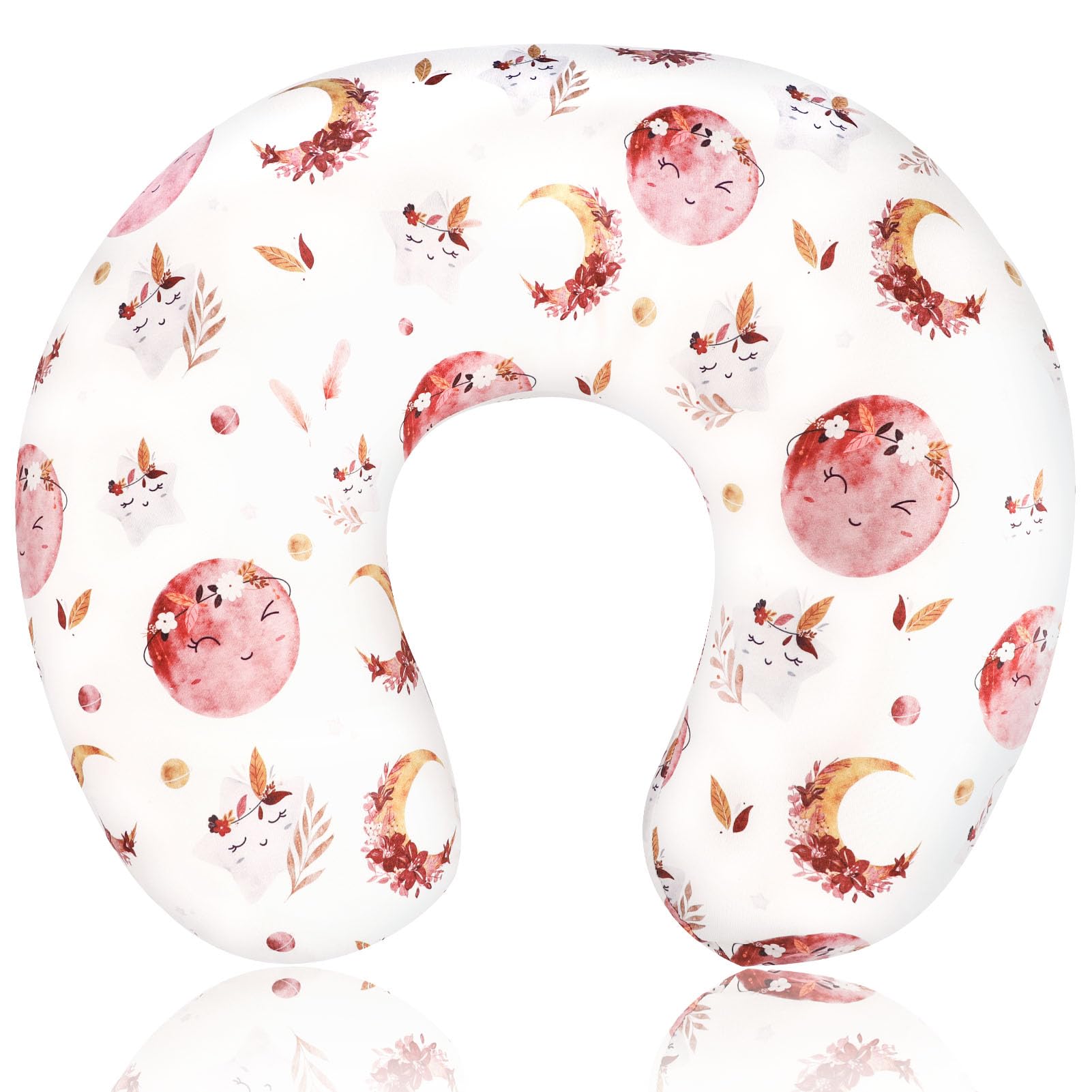 Jundetye Moon Star nursing pillow cover with soft moon-star pattern for cozy feeds