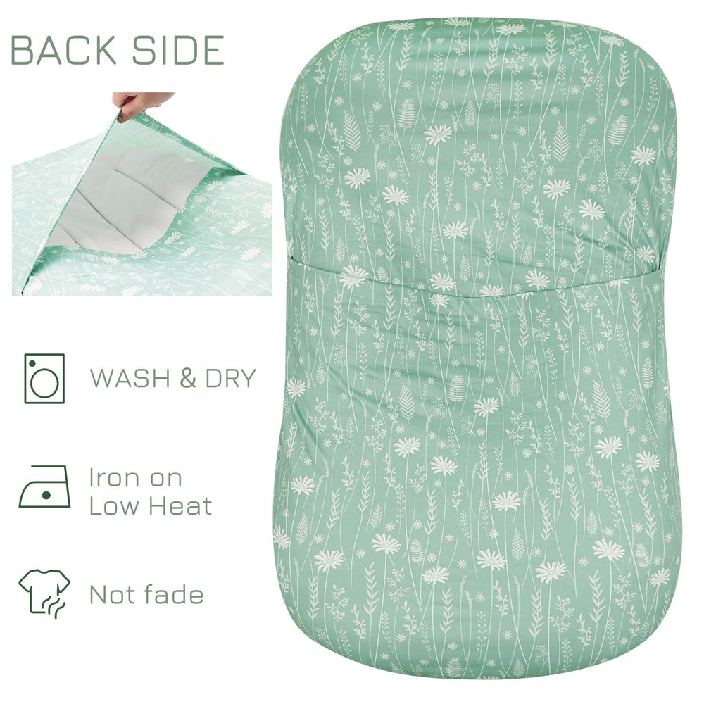 Stretchy fabric on Jundetye cover fits most infant loungers securely.