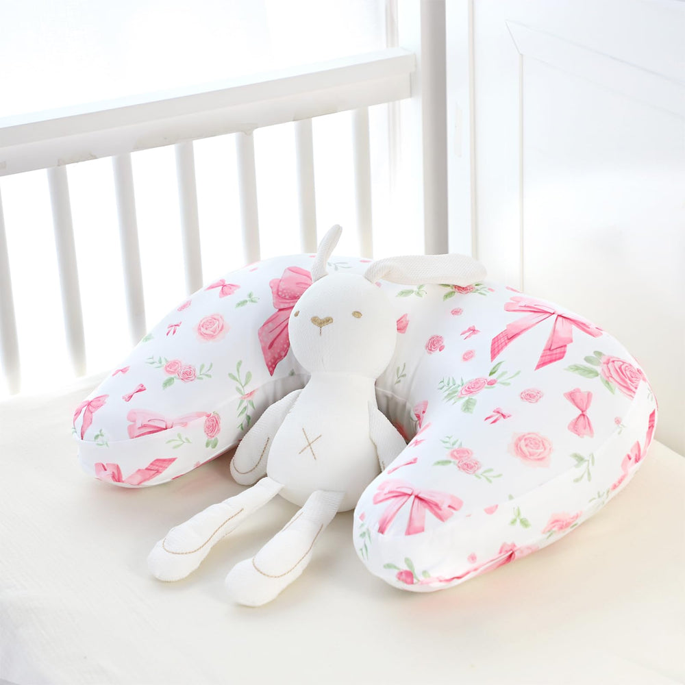 Jundetye nursing pillow cover fits 24.5 by 16 inch pillows precisely.