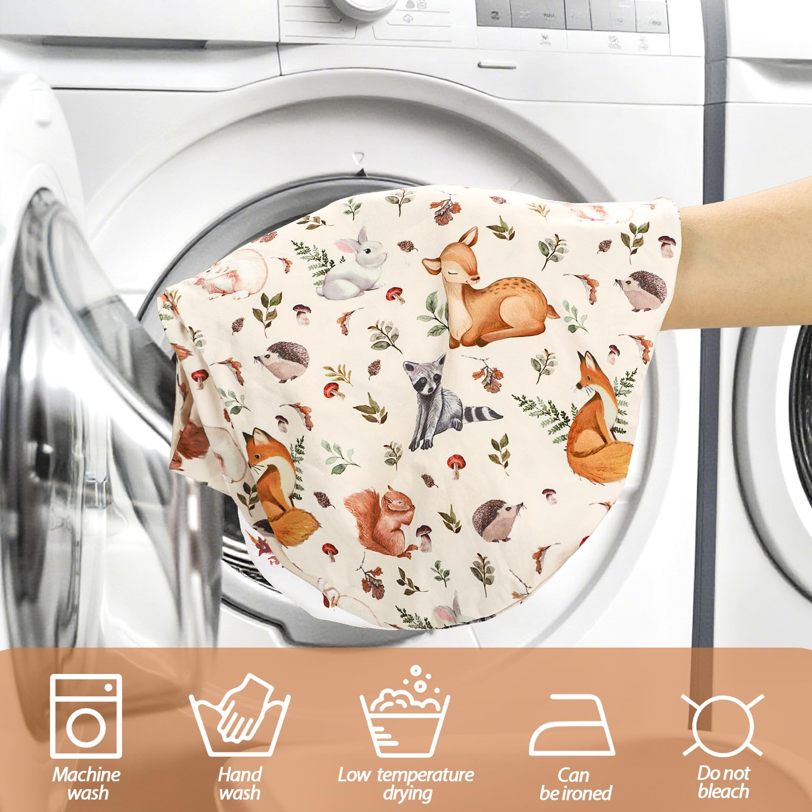 Ideal gift-ready cover with charming woodland animals for any nursery.