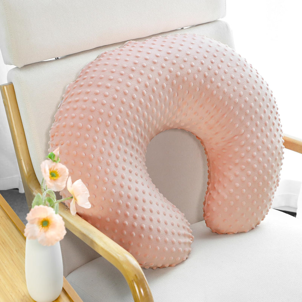 Jundetye pillow cover in soft Minky Dots for cozy, comfortable feeding sessions.