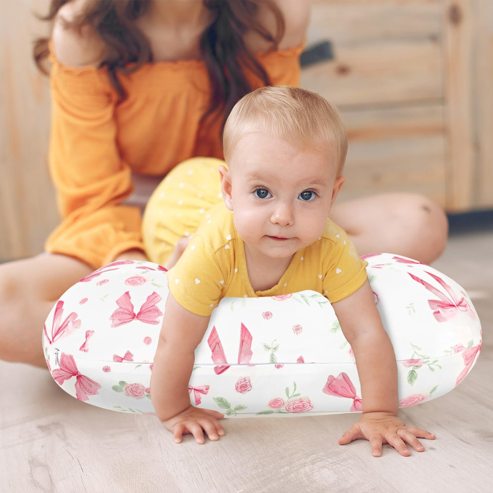 Jundetye pink rose design adds charm for baby nursing moments.