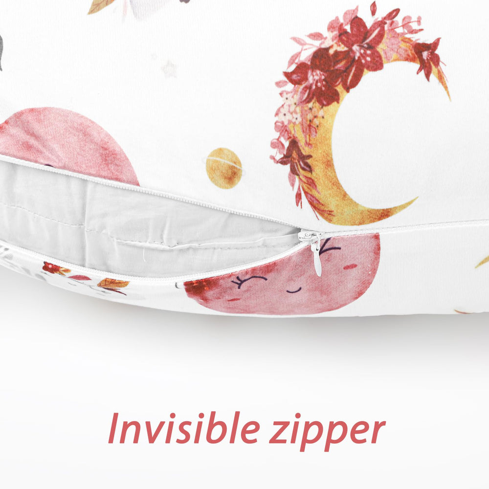 Jundetye snug-fit cover fits most curved pillows for mess-free feeding sessions