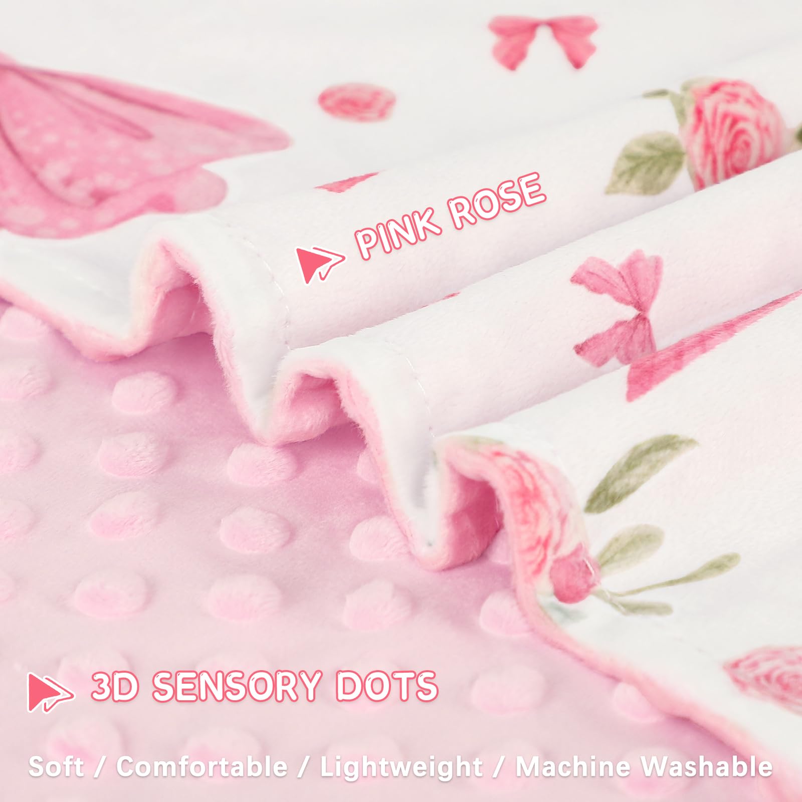 Jundetye plush minky fabric blanket feels gentle on delicate skin.