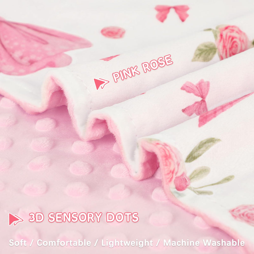 Jundetye plush minky fabric blanket feels gentle on delicate skin.