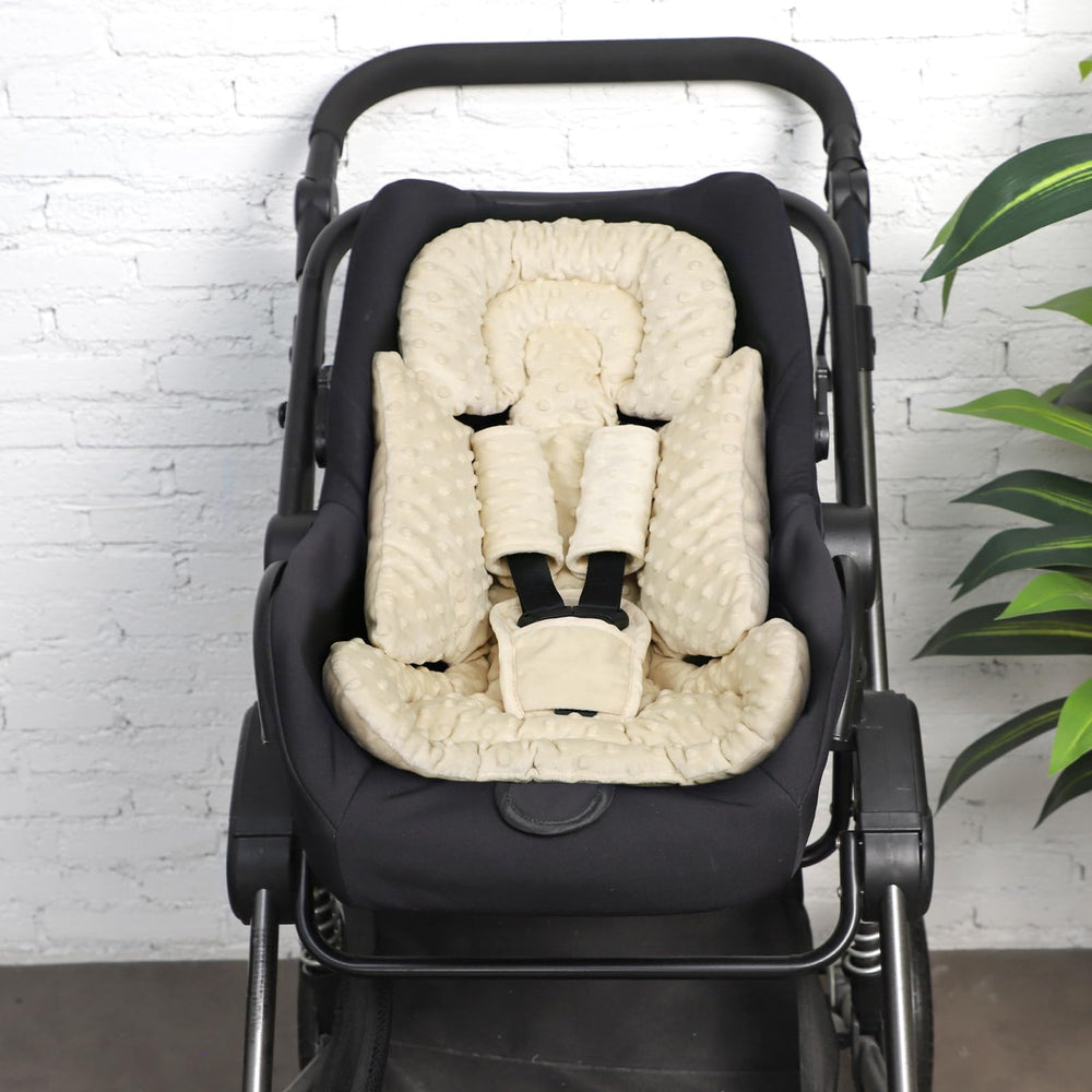 Jundetye strap-friendly insert designed for stroller use and on-the-go feeding or soothing