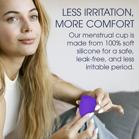 June Cup easy-grip stem aids simple insertion and removal.