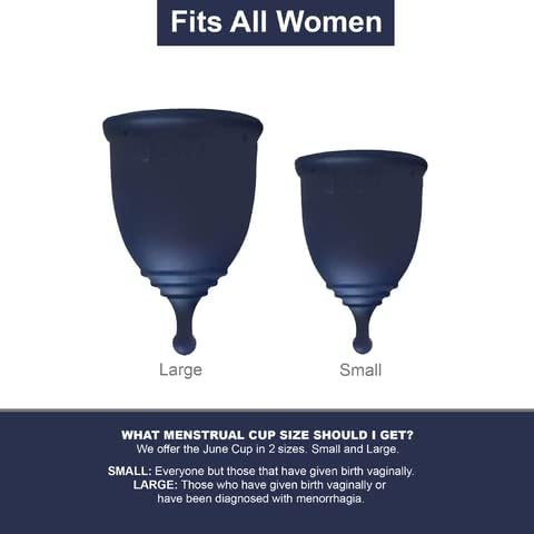 Different sizes of June Menstrual Cup for petite to larger anatomy.