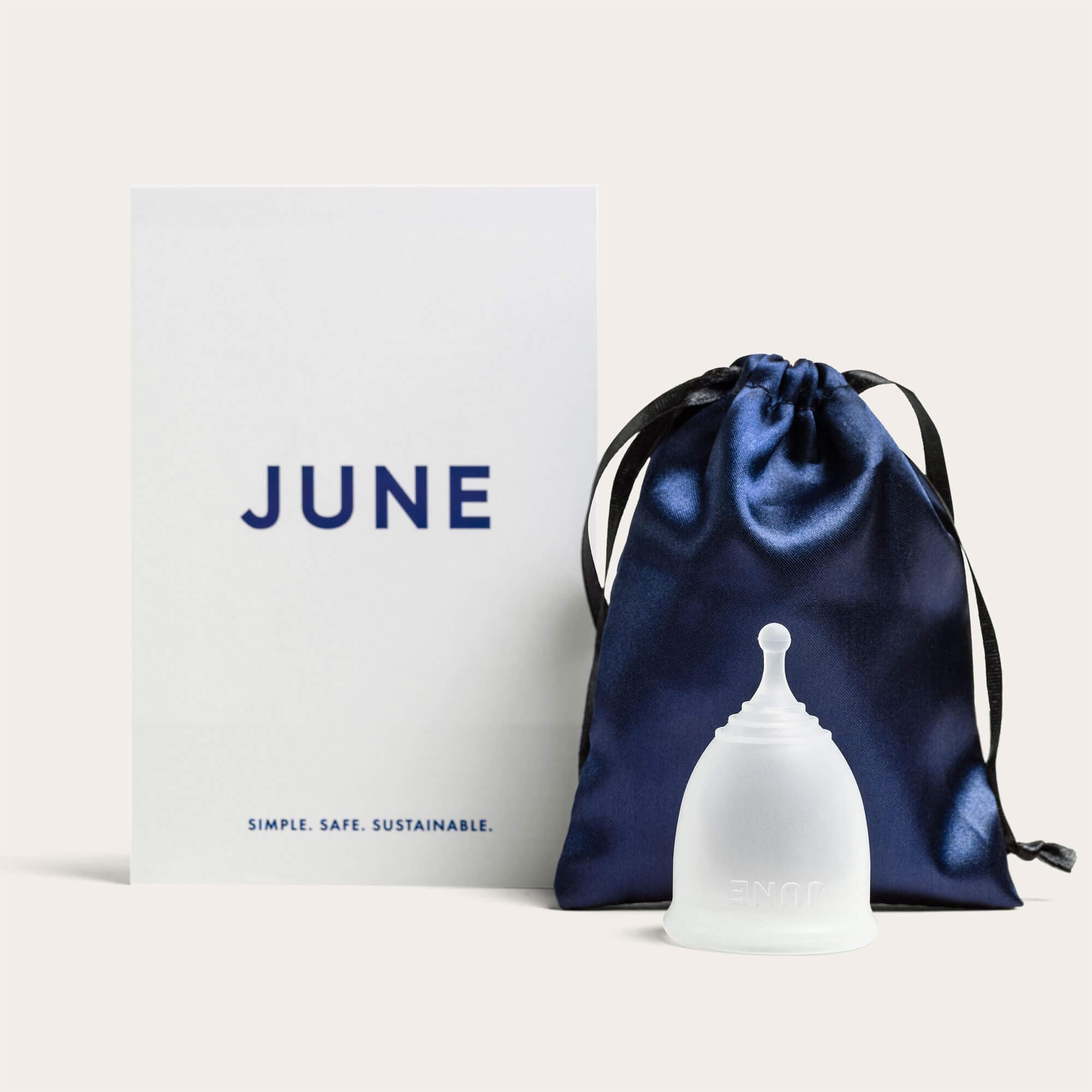 June soft silicone cup emphasizes comfortable, flexible wear for daily use.
