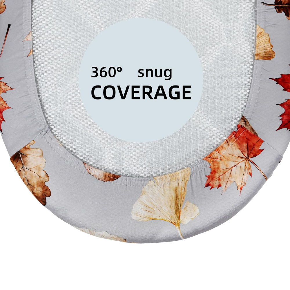 JUNENGCHUANG bassinet sheet features safe snug-fit design to prevent fabric bunching