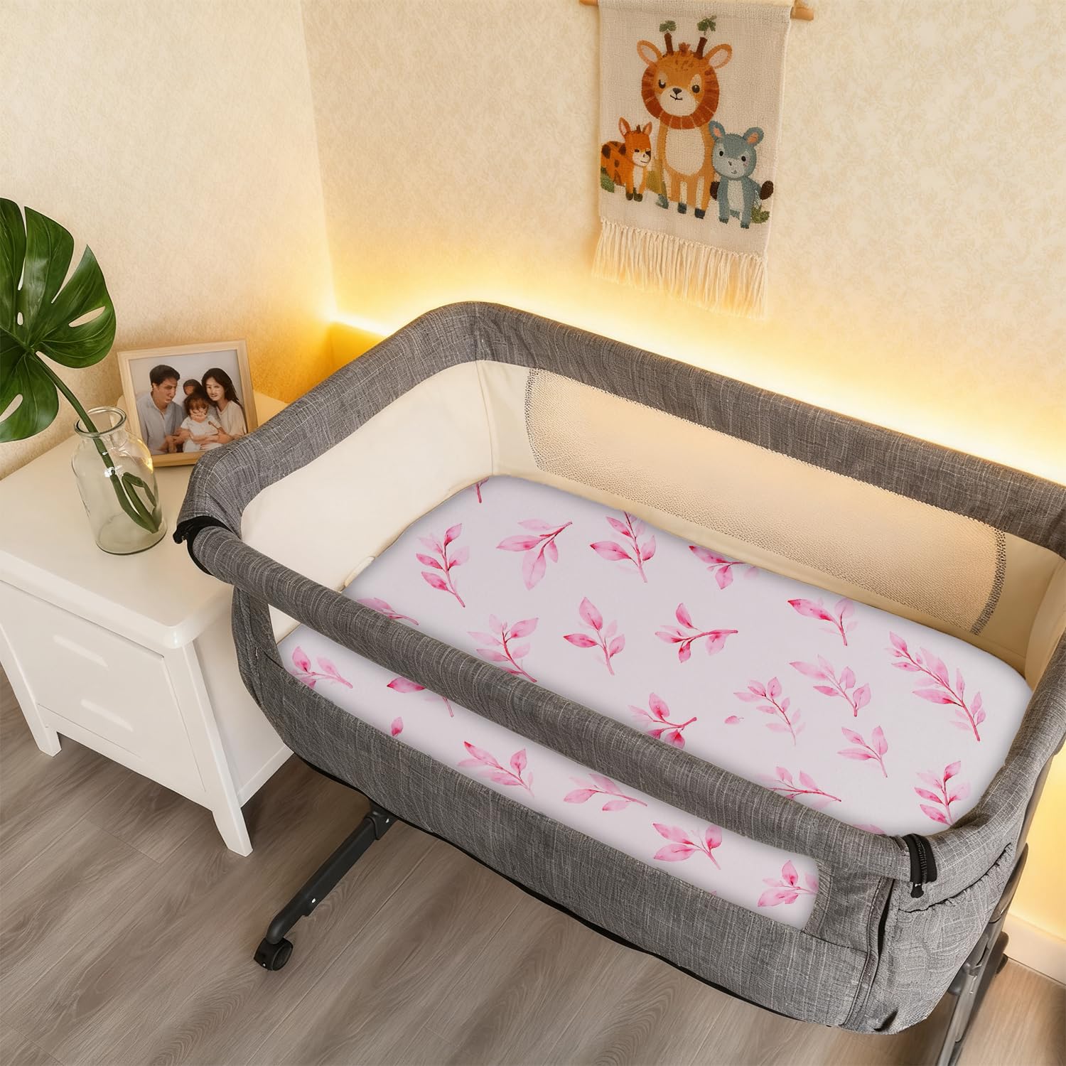 JUNENGCHUANG two-pack bassinet sheets for easy changes and backups