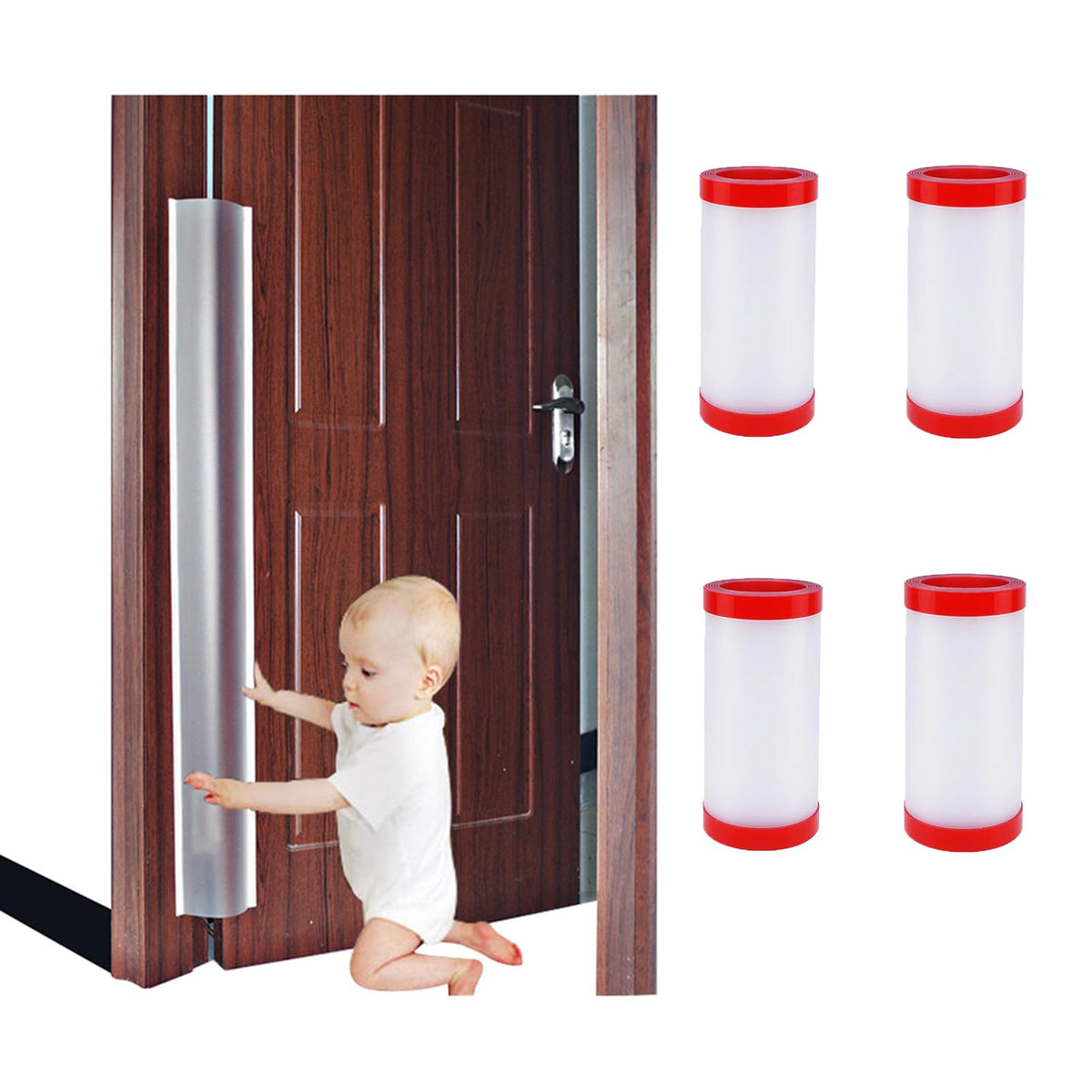 JuneSisters door pinch guard full view protects little fingers during daily door use.