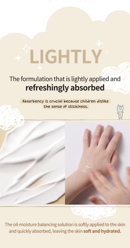 JUNG SAEM MOOL Kids Essential Lotion on a kid's arm for easy use.