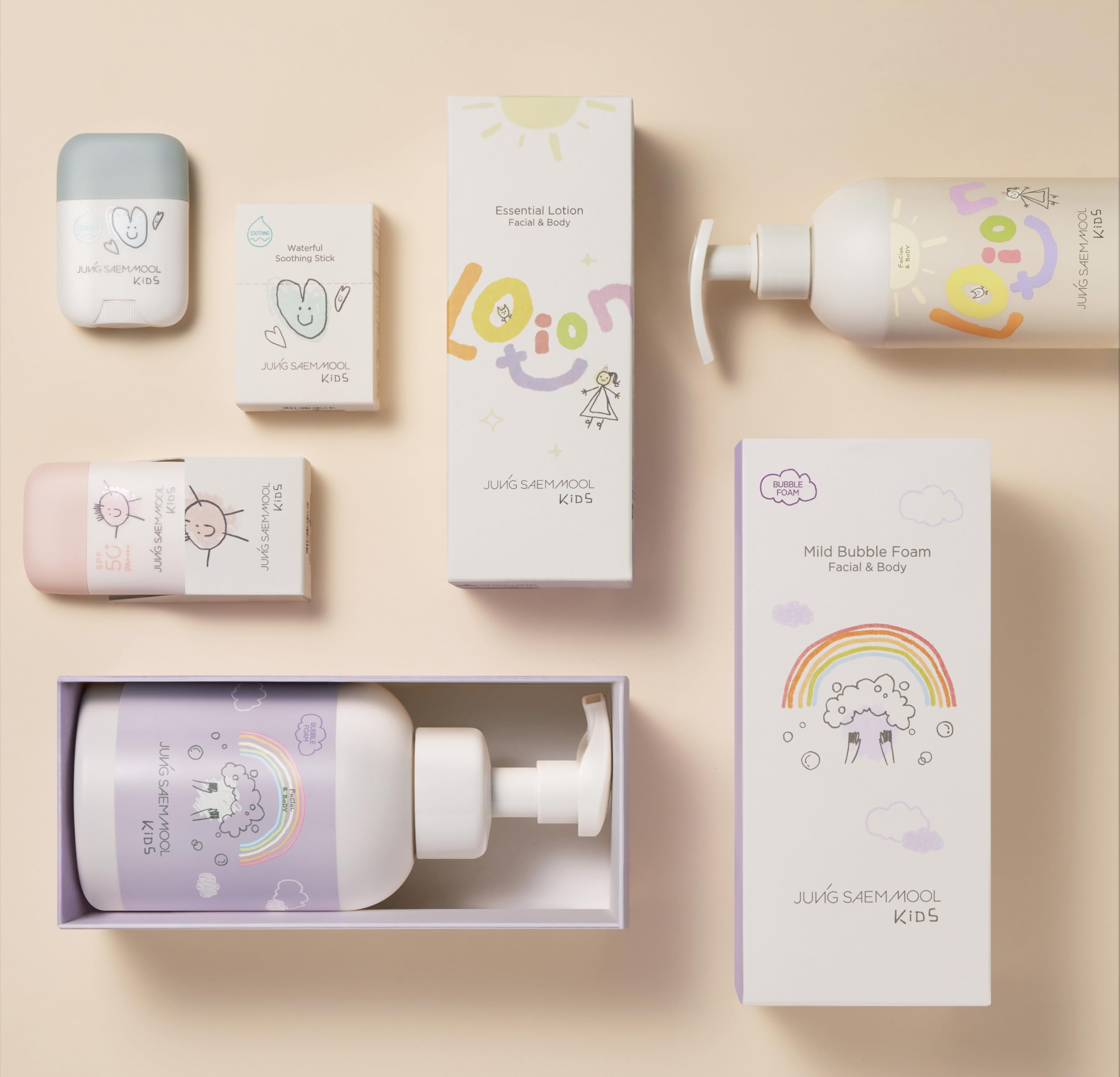 Gentle formula of JUNG SAEM MOOL Kids Essential Lotion for sensitive skin.