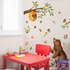 Jungle Animal Bear Wall Decals for nursery create a soft, engaging scene that grows with your child.