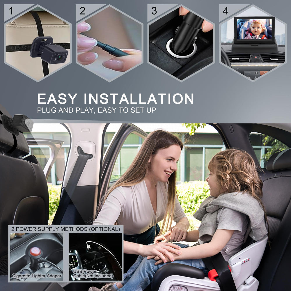 Junhaoz camera rotates 360 degrees to cover all rear seats.