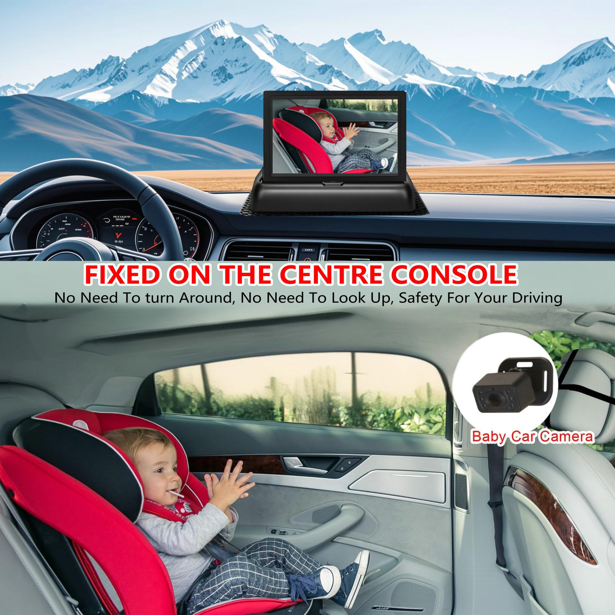 Junhaoz backseat monitor with a crisp 4.3-inch display for easy viewing.