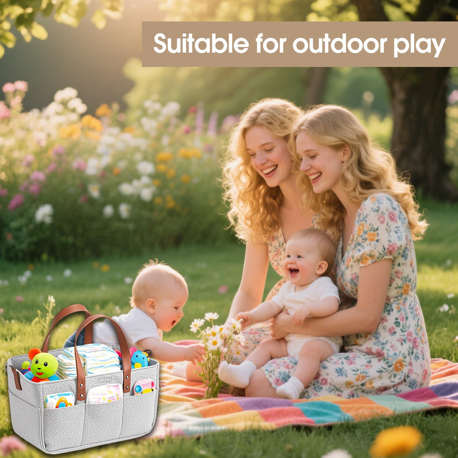 Juningxin foldable nursery basket doubles as portable storage and laundry.