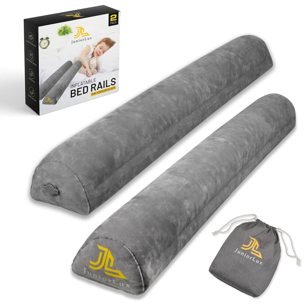 JuniorLux inflatable bed rail under sheets creates a seamless, secure sleep barrier for your child.