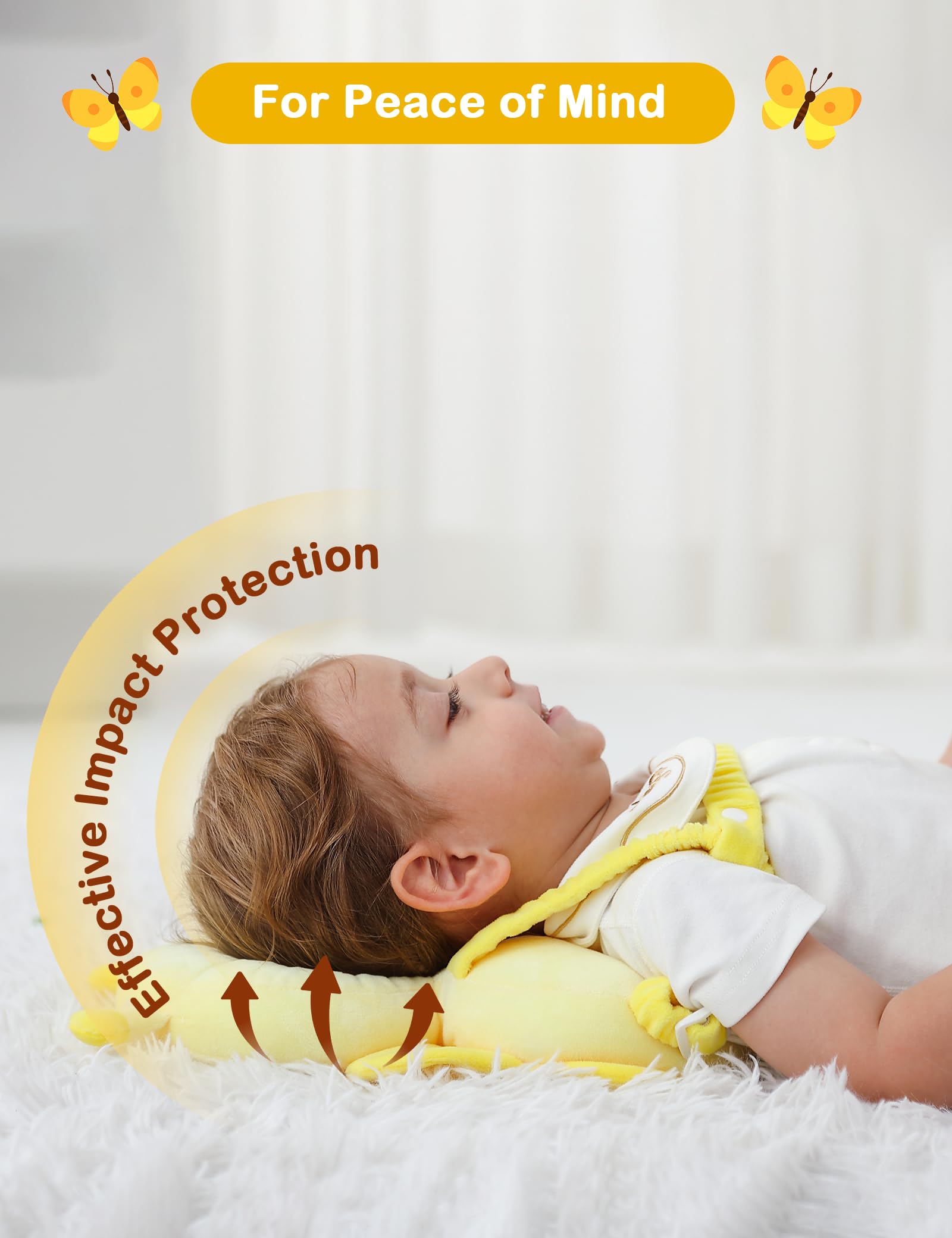 JunNeng adjustable straps on the head protector backpack secure a comfortable fit.