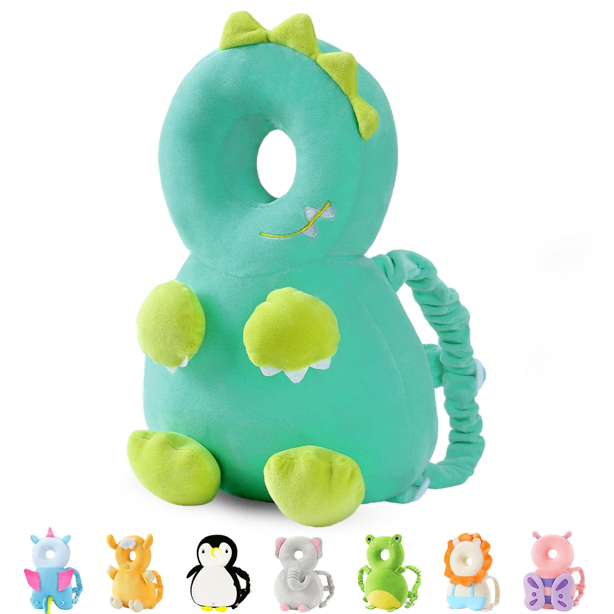 JunNeng baby head protector backpack front view, demonstrating gentle head protection for early walkers.