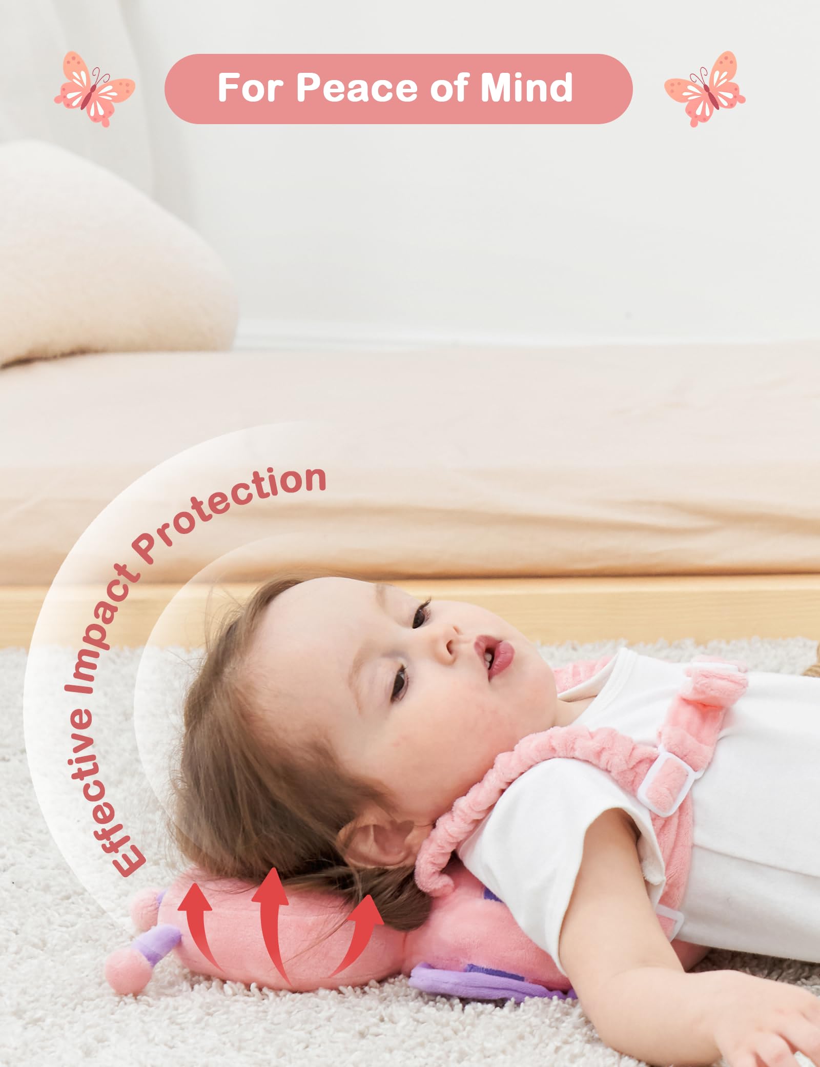 Adjustable straps on the JunNeng head protector backpack secure fit during play