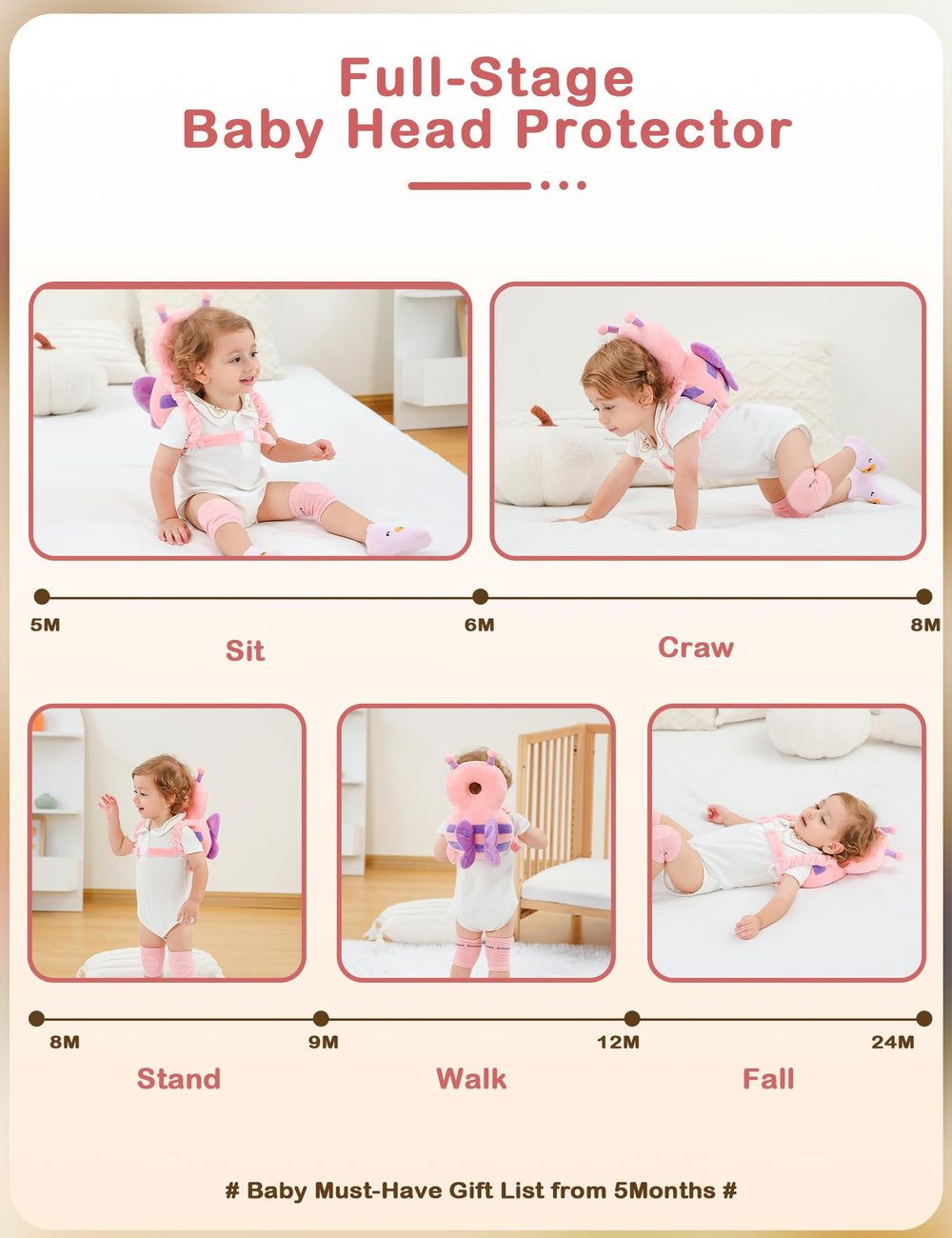 JunNeng baby head protector makes a thoughtful gift for baby showers and birthdays