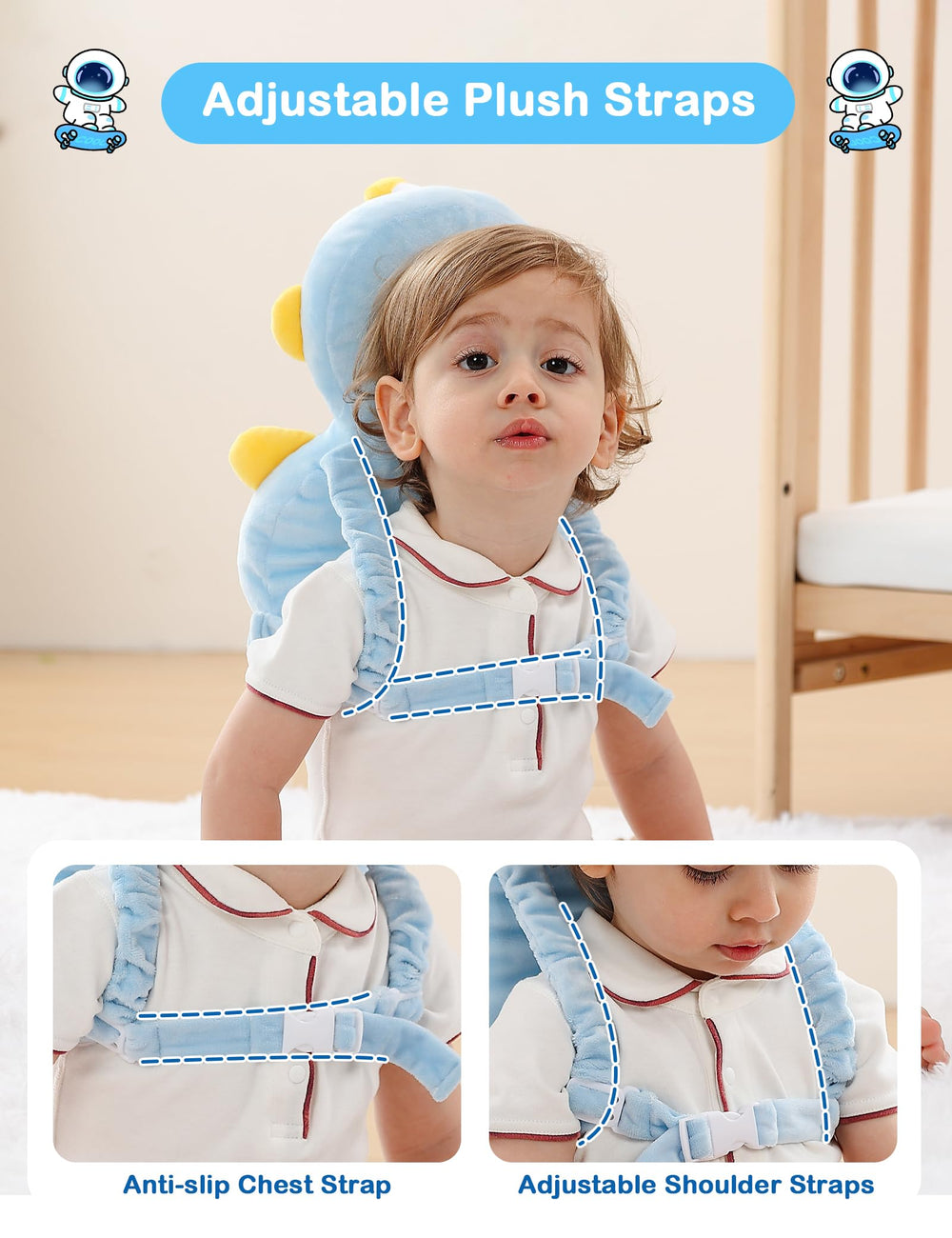 Lightweight, breathable materials keep toddlers comfortable during exploration.