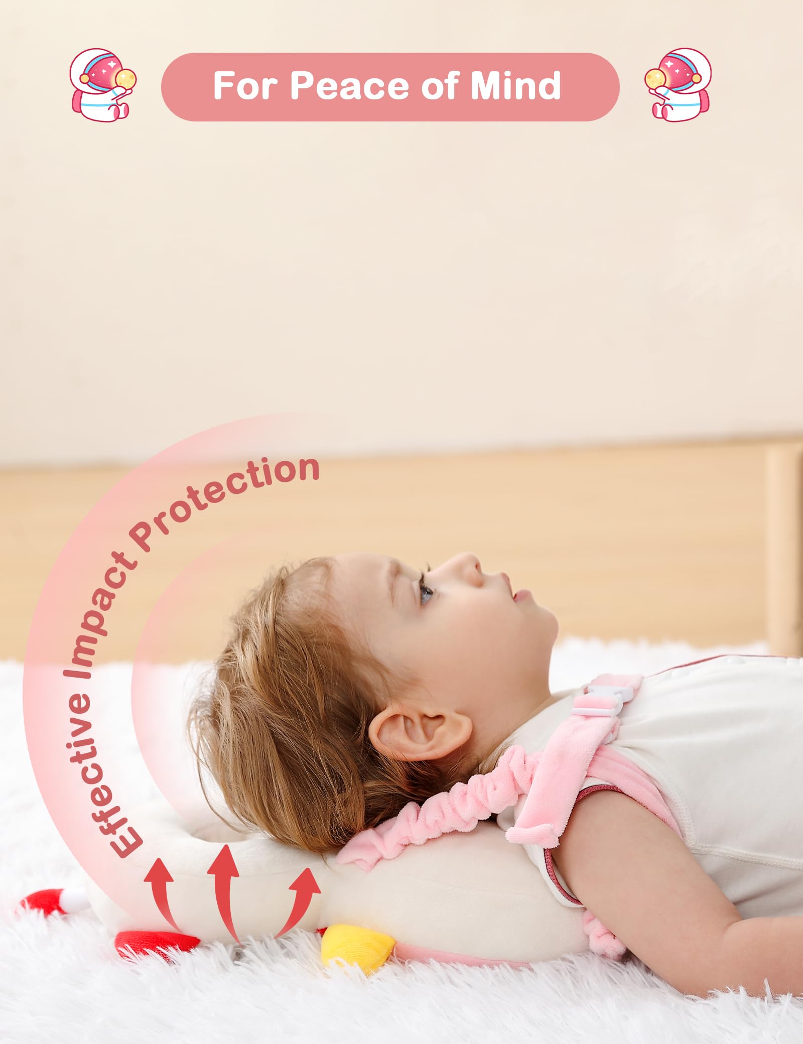 JunNeng head protector backpack in action during first steps.