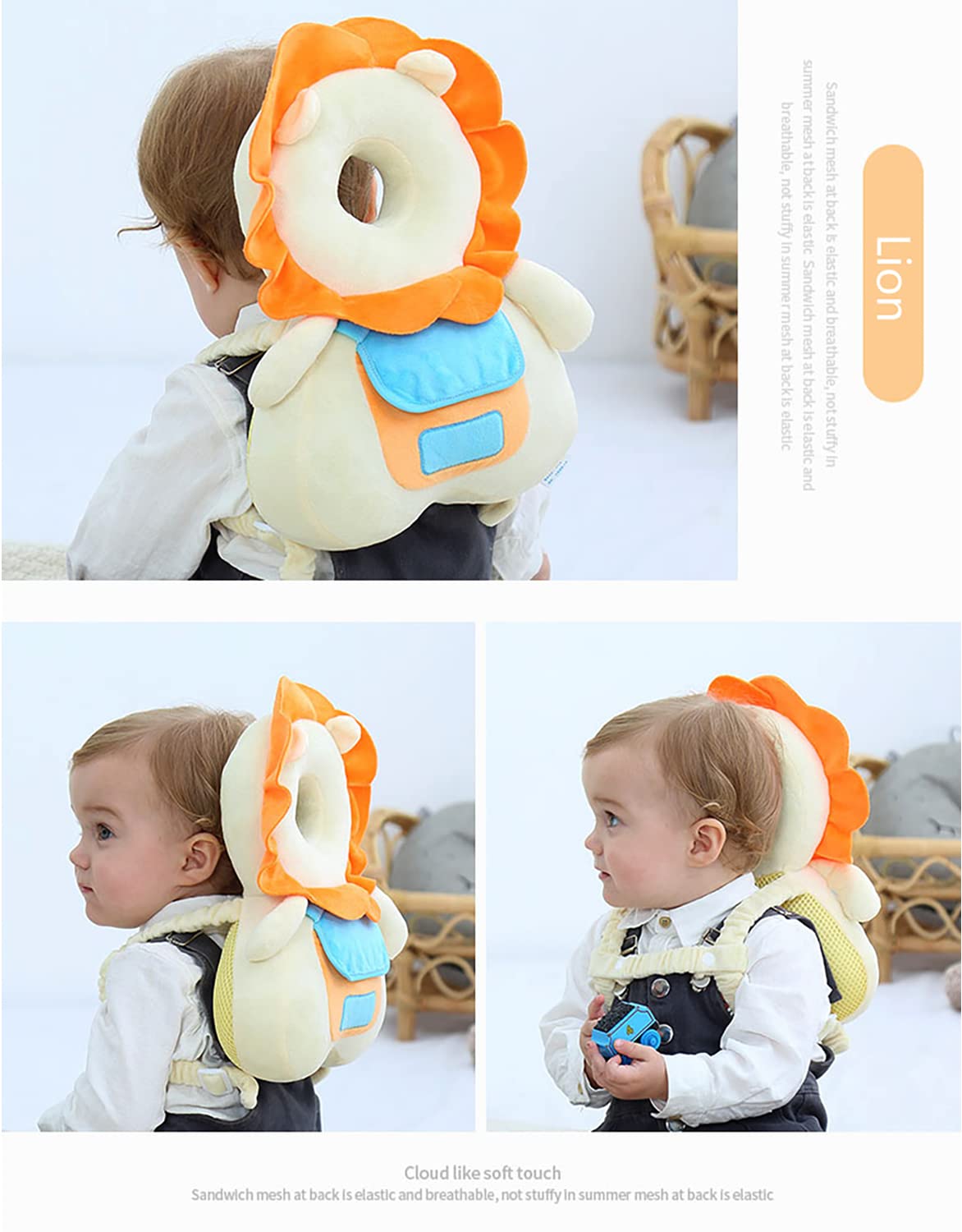 JunNeng lightweight yellow lion backpack ideal for daily use.