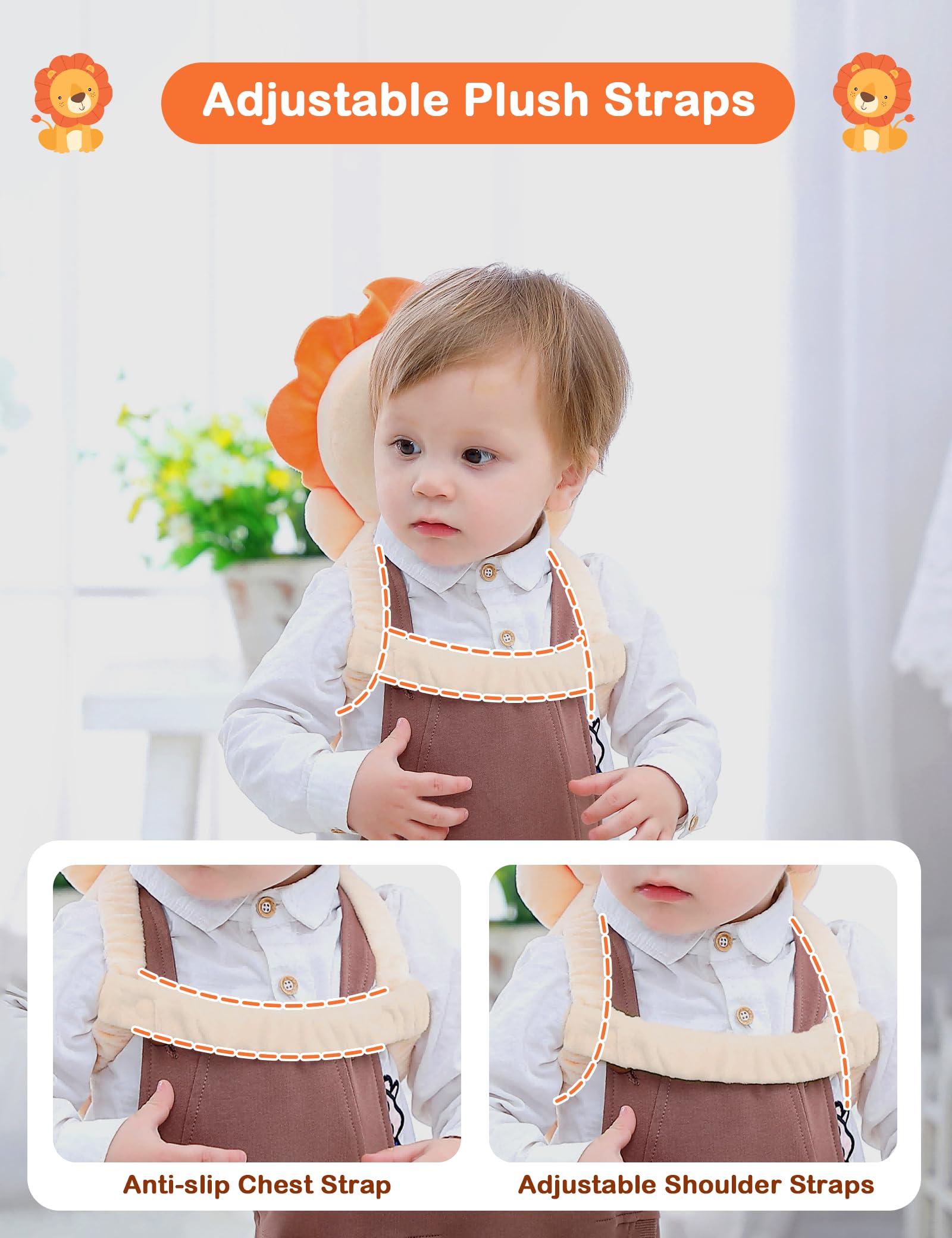 JunNeng head protector features cute cartoon animals for playtime.