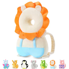 JunNeng head protector in yellow lion front view cushions tiny bumps.