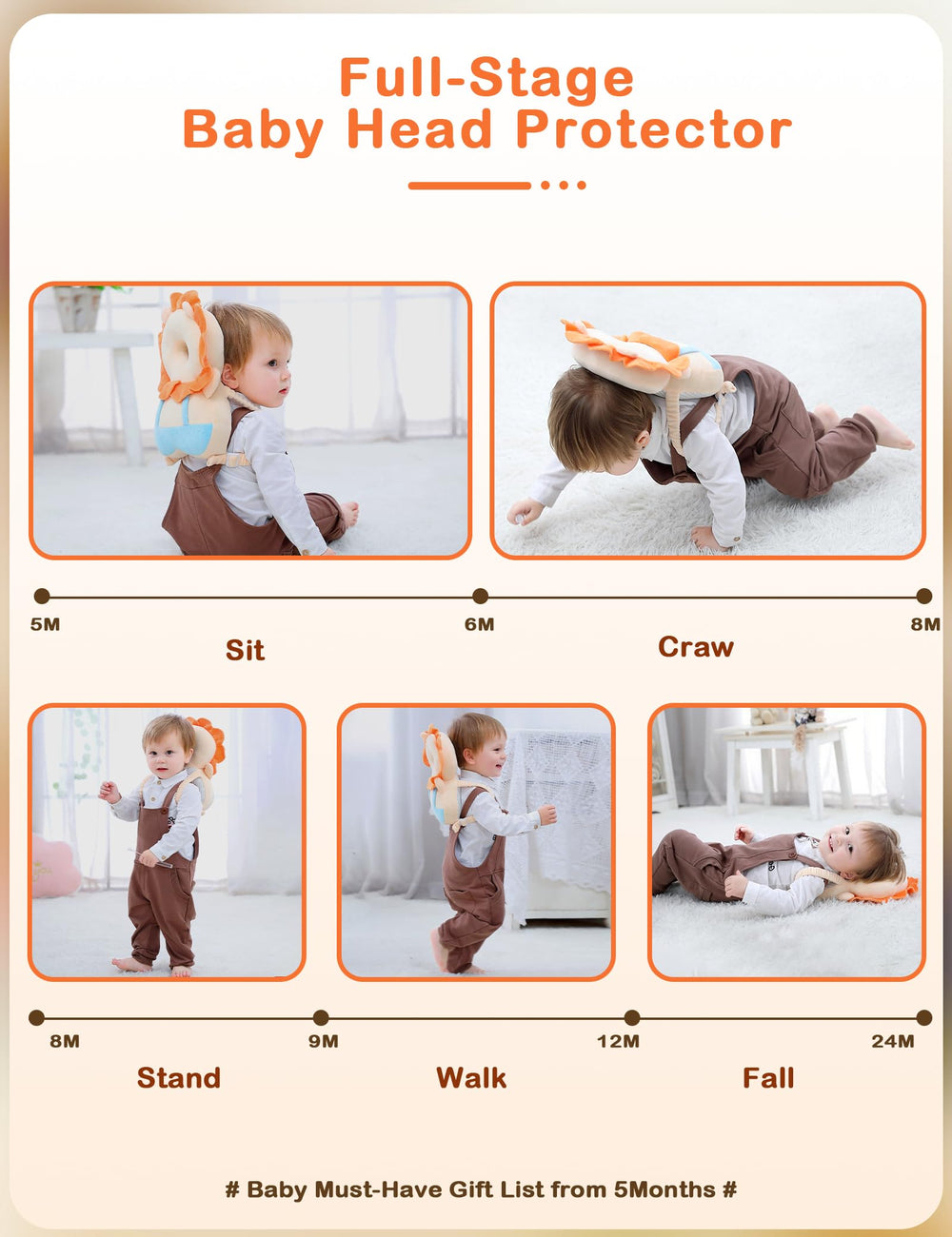 JunNeng head protector cushions tiny tumbles while learning to crawl