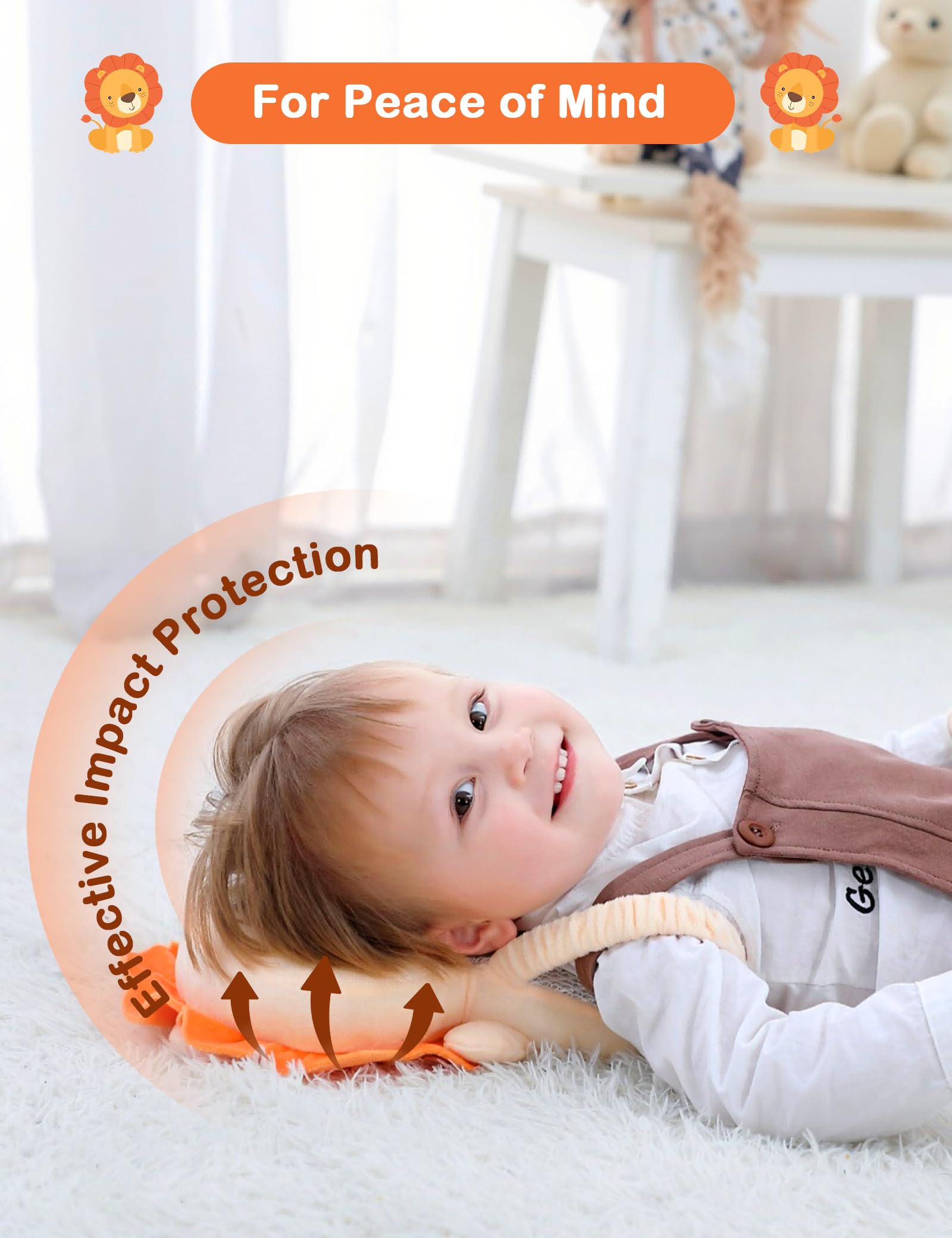Adjustable plush straps ensure a snug, secure fit.