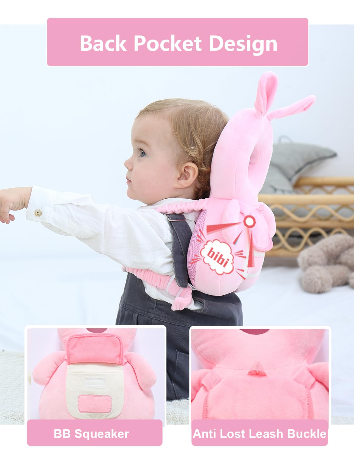 JunNeng backpack pocket with anti-lost leash buckle adds practical security.