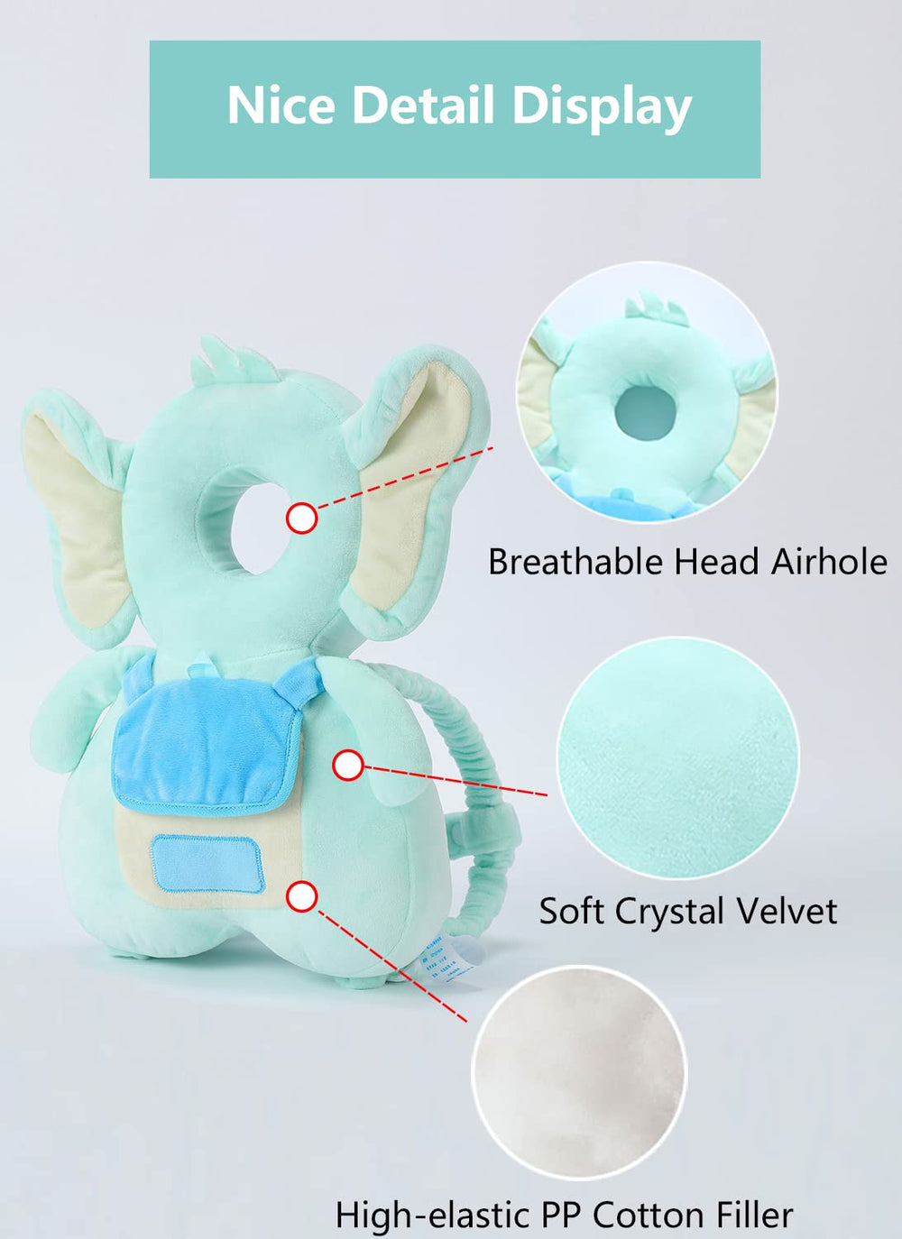 Breathable mesh back panel keeps baby comfortable outdoors