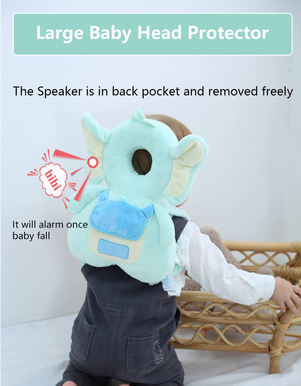 Soft plush head-protector with breathable padding by JunNeng