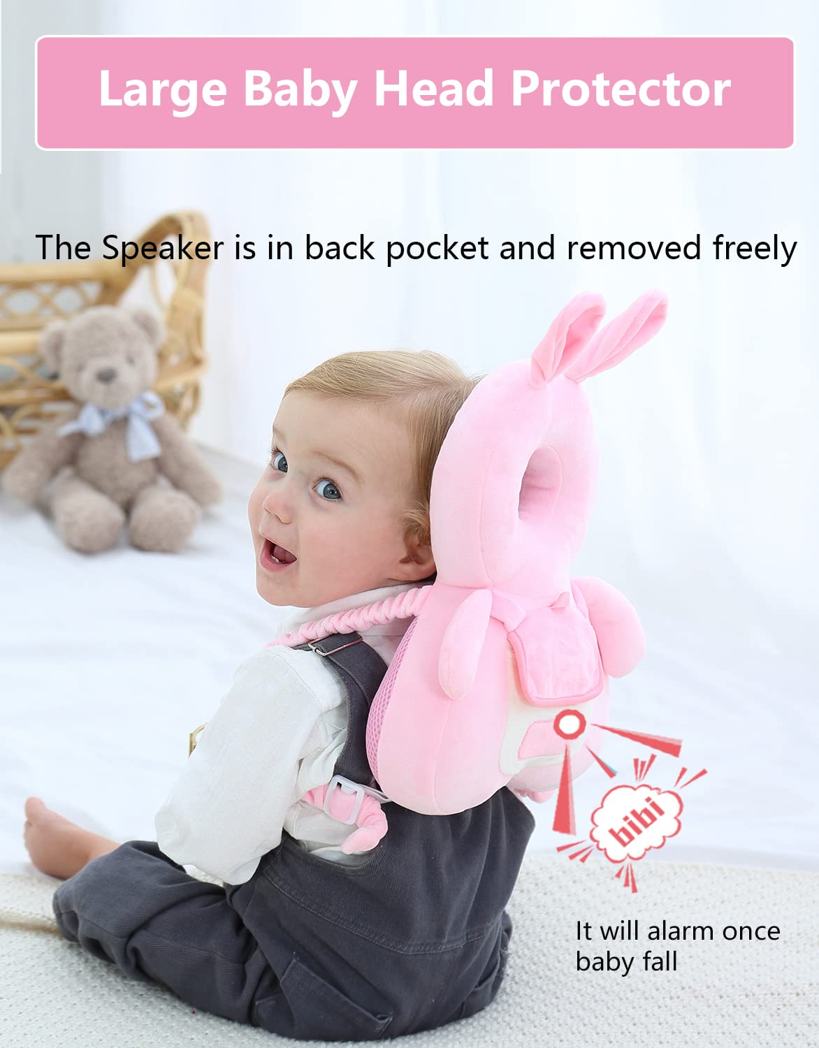 JunNeng soft plush head protector offers gentle skin-friendly cushioning.